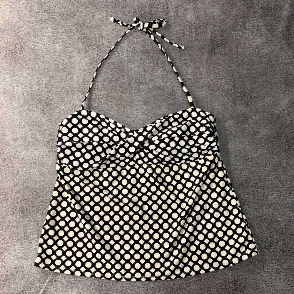 Catalina B&W Dot Halter Tankini